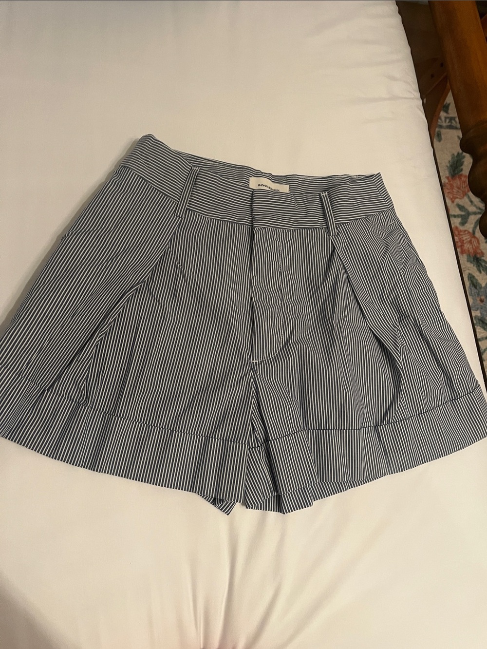 Banana Republic Navy and White Striped Bermuda Shorts